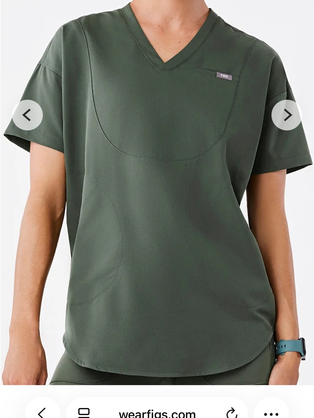 FIGS Halle v neck tunic scrub top